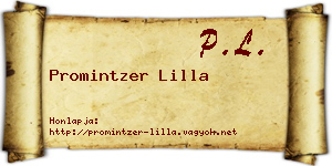 Promintzer Lilla névjegykártya